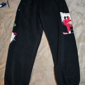 Men's Jordan Black Sweatpants with Red Logo. Brand New No Tags Size Xxl